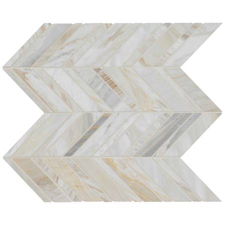 Ackland 12" x 12" Marble Chevron Wall Mosaic Tile - Honed Visual - Sold by Carton (10 SF/Carton) Selene Oro