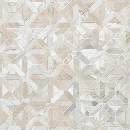 Ackland 12" x 12" Marble Geometric Wall Mosaic Tile - Honed Visual - Sold by Carton (10 SF/Carton) Selene Oro