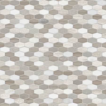 Ackland 12" x 12" Marble Geometric Mosaic Tile - Honed Visual - Sold by Carton (9.7 SF/Carton) Veneto Mix