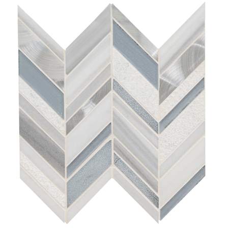 Ackland 12" x 12" Glass and Metal and Stone Chevron Wall Mosaic Tile - Sold by Carton (10 SF/Carton) Alessio