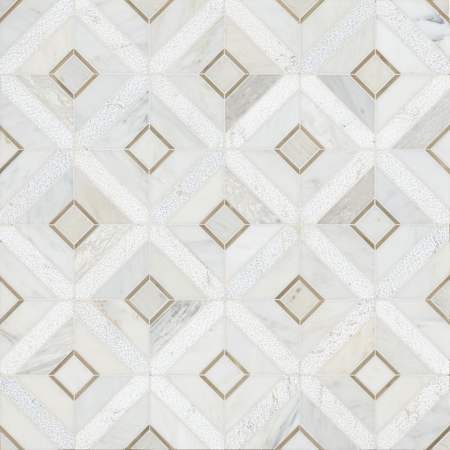 Ackland Artemis - 12" x 12" Metal and Stone Dot-Mounted Wall Mosaic Tile - Glossy Visual - Sold by Carton (9.8 SF/Carton) Alabrix Oro