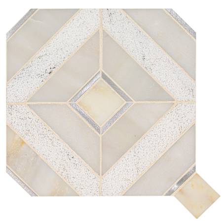 Ackland Artemis - 12" x 12" Marble Dot-Mounted Wall Mosaic Tile - Glossy Visual - Sold by Carton (9.8 SF/Carton) Alabrix Plata