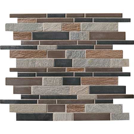 Ackland 13" x 13" Glass and Porcelain Linear Mosaic Tile - Tumbled Visual - Sold by Carton (10.4 SF/Carton) Ferrano