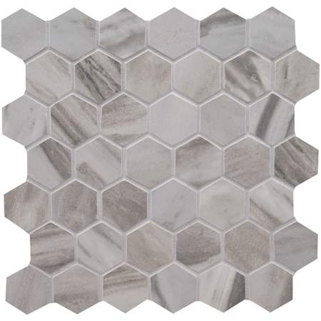 Ackland Ardena - 12" x 12" Porcelain Geometric Floor Mosaic Tile - Matte Visual - Sold by Carton (7.36 SF/Carton) Mist Nero