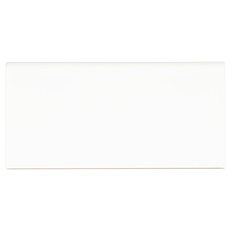 Ackland Illume 6" x 3" Glossy Ceramic Grout or Thin-Set Tile Bullnose - Sold by Carton (10 LF/Carton) Cloud White