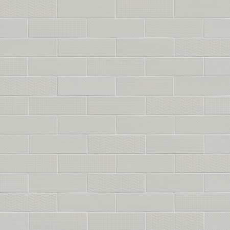 Ackland Metrola - 4" x 12" Ceramic Herringbone and Rectangle Wall Tile - Glossy Visual - Sold by Carton (9.69 SF/Carton) Ashen