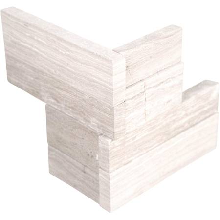 Ackland 4.5 in. x 9 in. Honed Marble Stacked Stone Ledger Corner Wall Tile - Sold by Carton (8 SF/Carton) Tivoli Sand