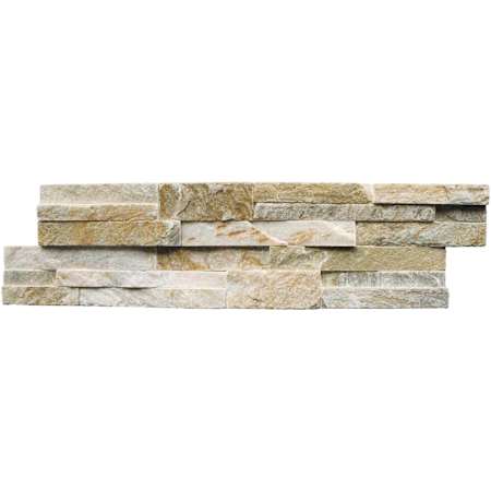 Ackland 6 in. x 24 in. Splitface Quartzite Stacked Stone Ledger Panel Wall Tile - Sold by Pallet (210 SF/Pallet) Amber Cream