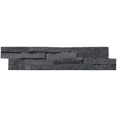Ackland 6 in. x 24 in. Splitface Quartzite Stacked Stone Ledger Panel Wall Tile - Sold by Carton (6 SF/Carton) Charcoal Ridge