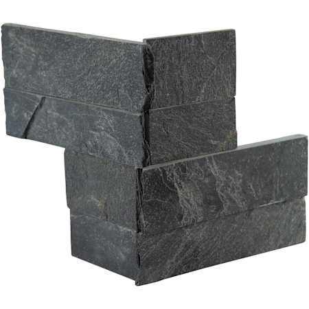 Ackland 4.5 in. x 16 in. Splitface Slate Mini Stacked Stone Ledger Panel Wall Tile - Sold by Pallet (360 SF/Pallet) Kyoto Noir