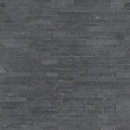 Ackland 4.5 in. x 9 in. Splitface Slate Mini Stacked Stone Ledger Corner Wall Tile - Sold by Carton (8 SF/Carton) Kyoto Noir