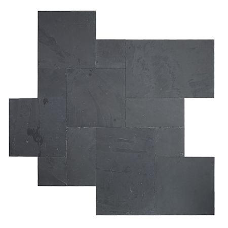 Ackland Camden - 16" x 24" Stone Versailles Floor and Wall Tile - Textured Visual - Sold by Carton (16 SF/Carton) Charcoal