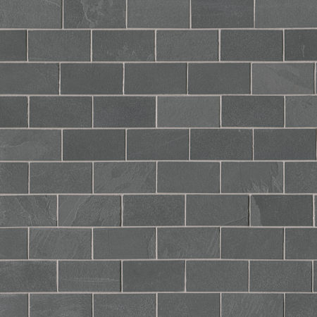Ackland Camden - 3" x 6" Stone Rectangle Floor and Wall Tile - Textured Visual - Sold by Carton (1 SF/Carton) Charcoal