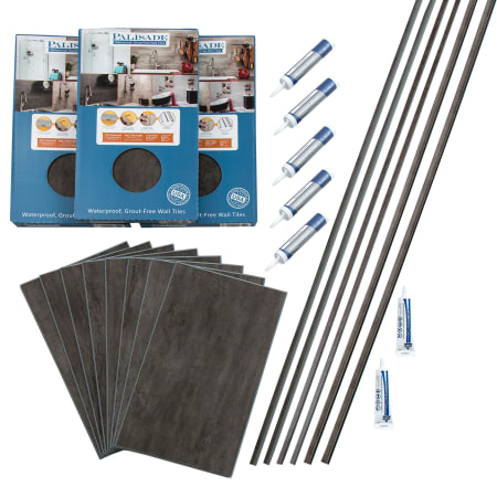 ACP Palisade 15" x 26" Vinyl Wall Tile Kit - 32 Panels Ashen Slate