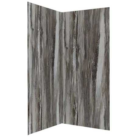 ACP Palisade 36" x 36" x 78" Vinyl Corner Shower Surround with Accessories Louvre Granite