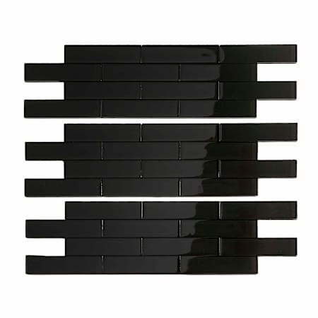 ACP Aspect - 4" x 13" Rectangle Peel and Stick Backsplash Wall Tile - Sold by Carton (1 SF/Carton) Ebony