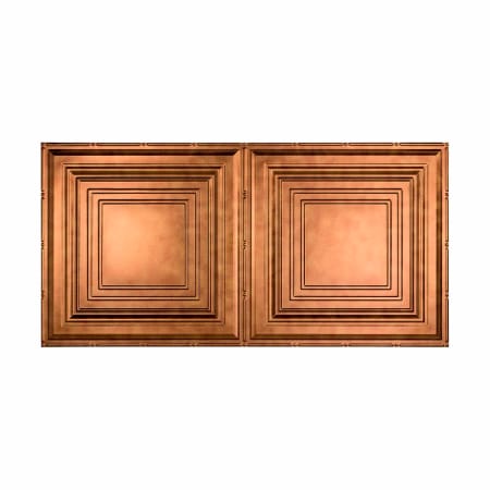ACP Fasade - 48" x 24" Faux Tin Ceiling Tiles - (5 Pack) - 40 Sq Ft - Roman Tiered Squares Antique Bronze