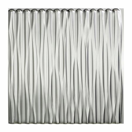 ACP Fasade - 24" x 24" Faux Tin Ceiling Tiles - (5 Pack) - 20 Sq Ft - Dunes Vertical Waves Brushed Aluminum