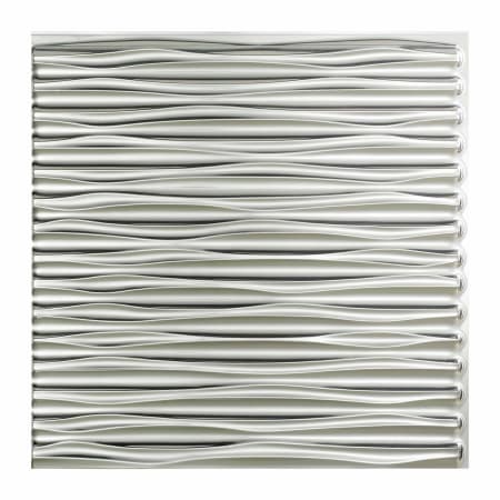 ACP Fasade - 24" X 24" Faux Tin Ceiling Tiles - (5 Pack) - 20 Sq Ft - Dunes Horiztonal Waves Brushed Aluminum