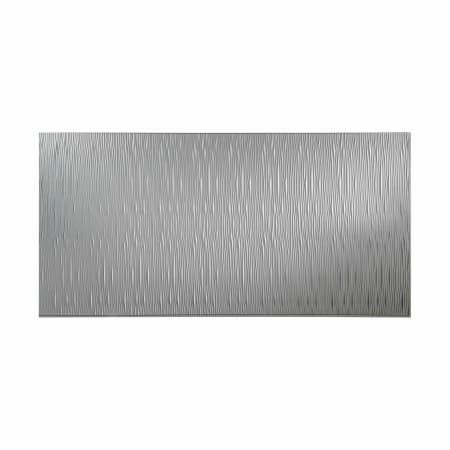 ACP Fasade 96" x 48" DIY Decorative Vertical Textured Wave Faux Metal Wall Paneling - (32 Sq Ft) - Made in USA Argent Silver