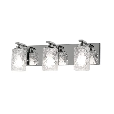 AFX Annabel 3 Light 21" Wide Bathroom Vanity Light with Patterned Glass Shades Polished Chrome