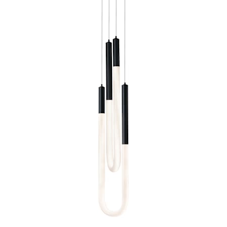 AFX Adel 4" Wide LED Abstract Multi Light Pendant Black