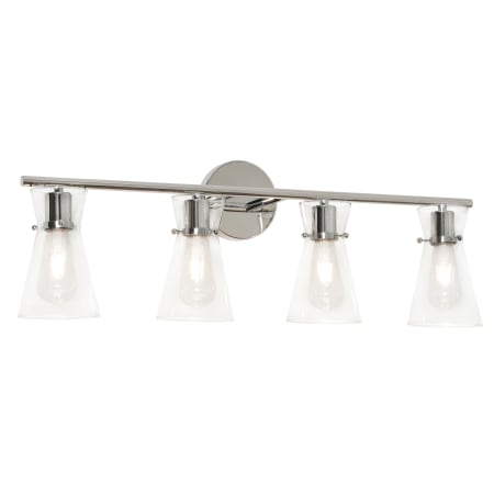 AFX Amanda 4 Light 31" Wide Vanity Light with Clear Glass Shades Polished Chrome