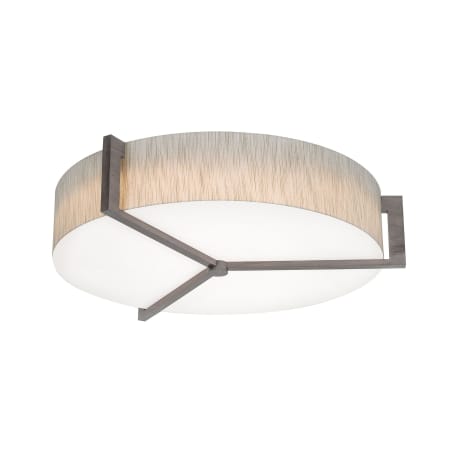 AFX Apex 28" Wide LED Flush Mount Drum Ceiling Fixture Weathered Grey / Jute / White