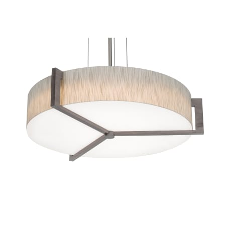 AFX Apex 3 Light 28" Wide Pendant Satin Nickel / Jute / Weathered Grey / White