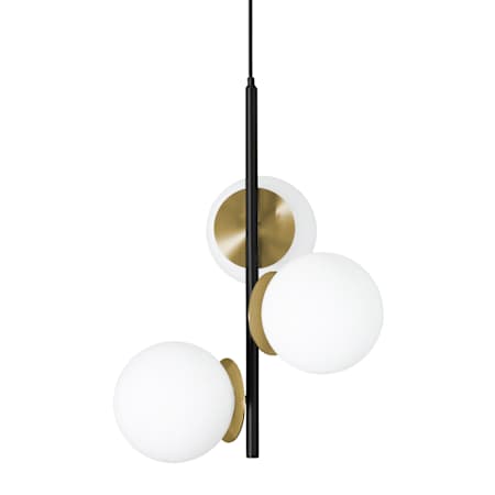 AFX Arren 18" Wide Multi Light Pendant Black / Light Antique Brass