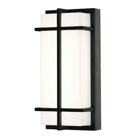 AFX August 12" Tall LED Outdoor Wall Sconce with White Acrylic Shade Black