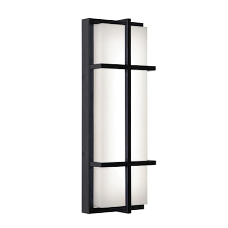 AFX August 20" Tall LED Outdoor Wall Sconce with White Acrylic Shade Black