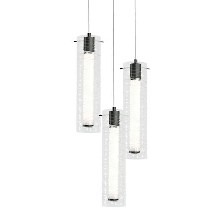 AFX Bari 18" Wide Multi Light Pendant Black / Clear