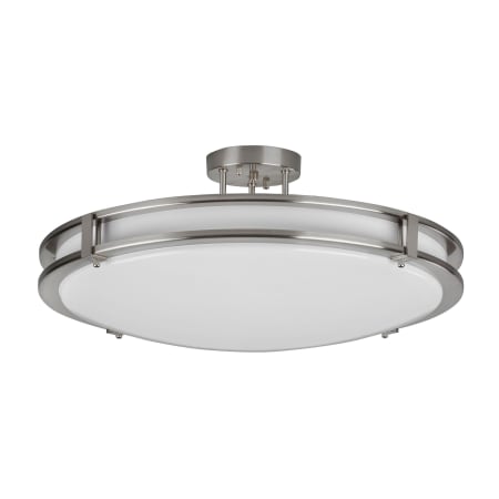 AFX Carlisle 12" Wide LED Semi-Flush Bowl Ceiling Fixture Satin Nickel / White