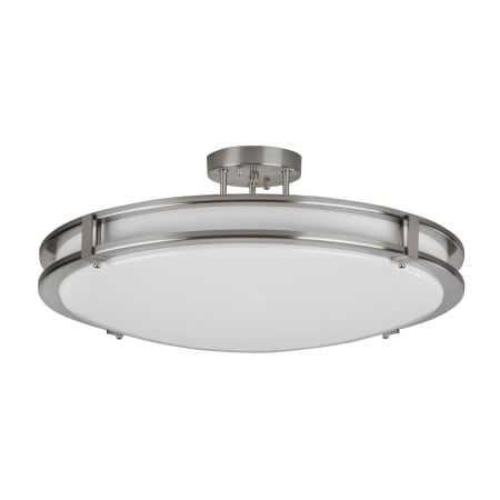 AFX Carlisle 14" Wide LED Flush Mount Bowl Ceiling Fixture Satin Nickel / White