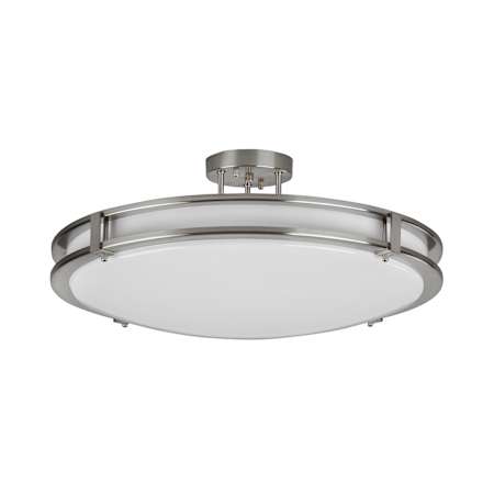 AFX Carlisle 24" Wide LED Semi-Flush Bowl Ceiling Fixture Satin Nickel