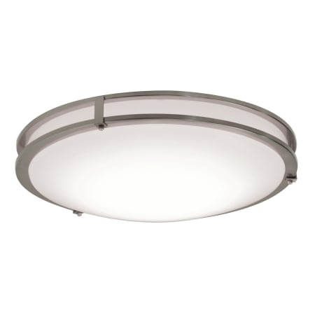 AFX Carlisle 14" Wide LED Flush Mount Bowl Ceiling Fixture Satin Nickel / White