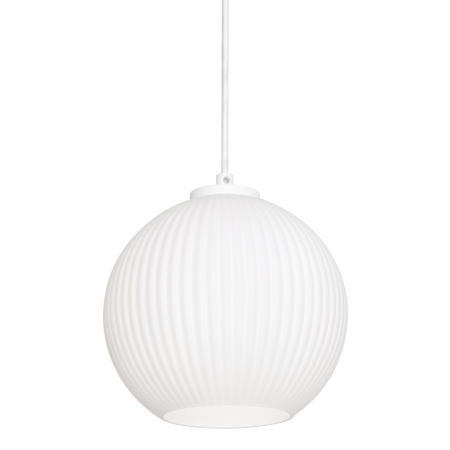 AFX Cleo 8" Wide Mini Pendant with Ribbed Glass Shade White