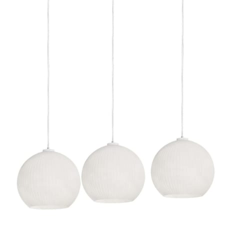 AFX Cleo 3 Light 48" Wide Linear Pendant with Frosted, Ribbed Glass Shades White