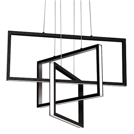 AFX Cole 3 Light 24" Wide LED Suspension Multi Light Pendant Black