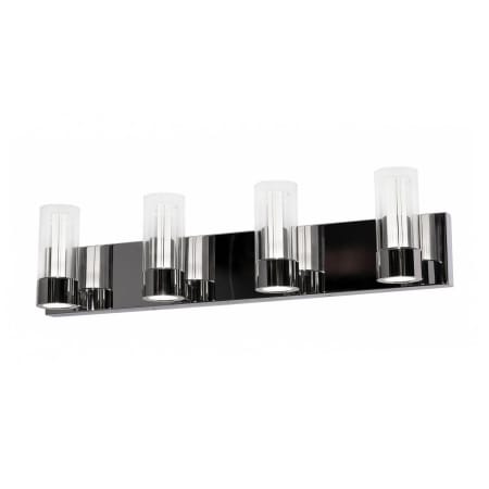 AFX Delphia 4 Light 27" Wide LED Bathroom Vanity Light with Laser-Etched Diffusers Polished Chrome