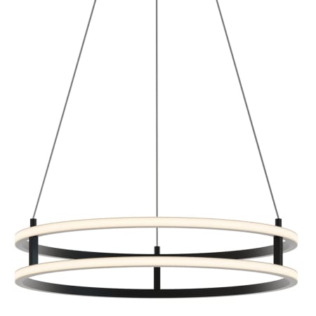 AFX Gemini 24" Wide LED Ring Chandelier Black / White