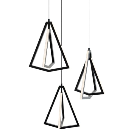 AFX Gianna 28" Wide LED Multi Light Pendant Black
