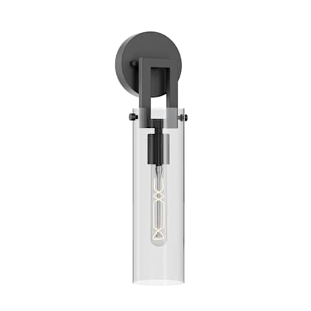 AFX Houston 17" Tall Wall Sconce with Clear Glass Shade Black