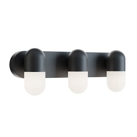 AFX Irvine 3 Light 24" Wide LED Vanity Light with Frosted Glass Shades Black