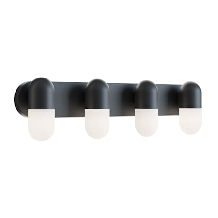 AFX Irvine 4 Light 33" Wide LED Vanity Light with Frosted Glass Shades Black