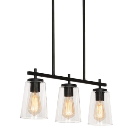 AFX Joanna 3 Light 23" Wide Linear Pendant Textured Black
