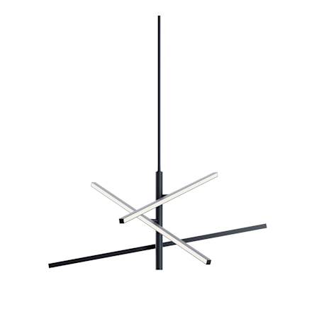 AFX Knoll 36" Wide Abstract Multi Light Pendant Black