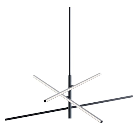 AFX Knoll 48" Wide Abstract Multi Light Pendant Black