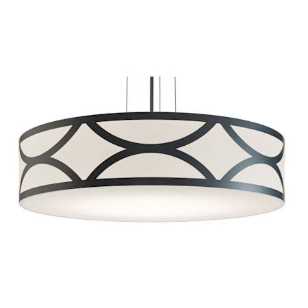 AFX Lake 4 Light 30" Wide Pendant Black / White
